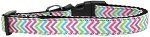 Summer Chevrons Nylon Ribbon Dog Collar