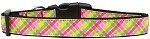 Lemondrop Plaid Nylon Dog Collar (size: medium)