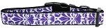 Damask Purple Nylon Dog Collar