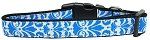 Damask Nylon Dog Collar (size: Medium Blue)