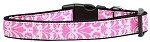 Damask Nylon Dog Collar (size: Medium Light Pink)