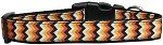Pumpkin Chevrons Nylon Dog Collar (size: medium)