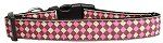 Pink Checkers Nylon Dog Collar