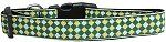Green Checkers Nylon Dog Collar (size: medium)