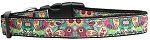Turquoise Paisley Nylon Dog Collar (size: Medium Narrow)