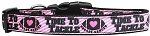 Tackle Breast Cancer Nylon Dog Collar (size: large)
