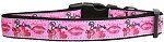 Believe in Pink Nylon Dog Collar (size: large)