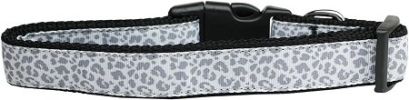 Silver Leopard Nylon Dog Collar