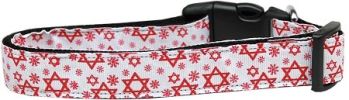 Red Star of David Nylon Dog Collar