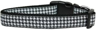 Black Houndstooth Nylon Dog Collar