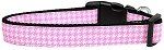 Pink Houndstooth Nylon Dog Collar (size: Medium Narrow)