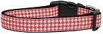 Red Houndstooth Nylon Dog Collar
