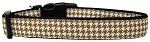 Brown Houndstooth Nylon Dog Collar (size: Medium Narrow)