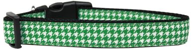 Emerald Green Houndstooth Nylon Dog Collar