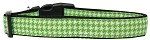 Lime Green Houndstooth Nylon Dog Collar (size: Medium Narrow)