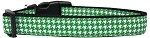Emerald Green Houndstooth Nylon Dog Collar
