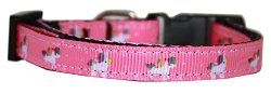 Pink Unicorn Nylon Dog Collar