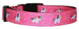 Pink Unicorn Nylon Dog Collar