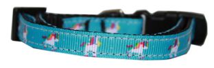 Blue Unicorn Nylon Dog Collar