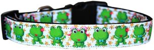 Happy Frogs Nylon Dog Collar