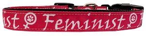 Feminist Nylon Dog Collar (size: MD)