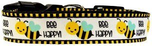 Bee Happy Nylon Dog Collar