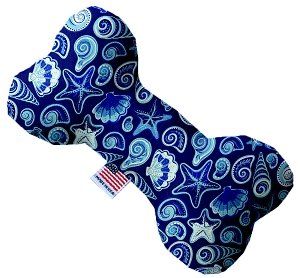 Blue Seashells Canvas Bone Dog Toy (size: 6 Inch)