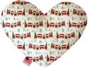 Christmas Trains Canvas Heart Dog Toy