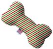 Christmas Pinstripes Canvas Bone Dog Toy