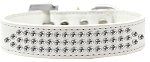 Three Row Clear Crystal Dog Collar (size: White Size 12)