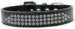 Three Row AB Crystal Dog Collar (size: Black Size 12)
