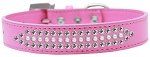 Ritz Pearl and Clear Crystal Dog Collar (size: Bright Pink Size 12)