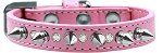 Crystal and Silver Spikes Dog Collar