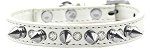 Crystal and Silver Spikes Dog Collar (size: White Size 16)