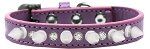 Crystal and White Spikes Dog Collar (size: Lavender Size 16)