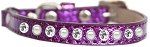 Pearl and Clear Jewel Ice Cream Cat safety Collar (size: Purple Size 12)