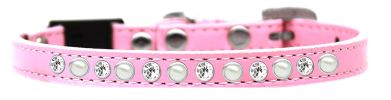 Pearl and Clear Jewel Breakaway Cat Collar