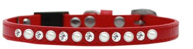 Pearl and Clear Jewel Breakaway Cat Collar
