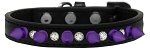 Crystal and Purple Spikes Dog Collar
