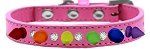 Crystal with Rainbow Spikes Dog Collar