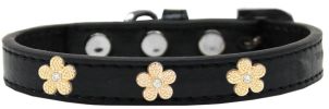 Gold Flower Widget Dog Collar