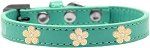 Gold Flower Widget Dog Collar (size: Aqua Size 12)
