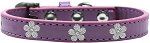 Silver Flower Widget Dog Collar (size: Lavender Size 16)