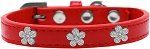Silver Flower Widget Dog Collar (size: Red Size 16)