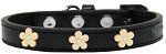 Gold Flower Widget Dog Collar (size: Black Size 16)