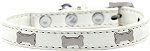 Silver Bone Widget Dog Collar (size: White Size 12)