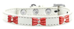 Red Glitter Bow Widget Dog Collar