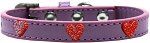 Red Glitter Heart Widget Dog Collar (size: Lavender Size 12)