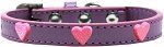 Pink Glitter Heart Widget Dog Collar (size: Lavender Size 12)