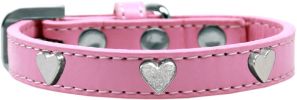 Silver Heart Widget Dog Collar